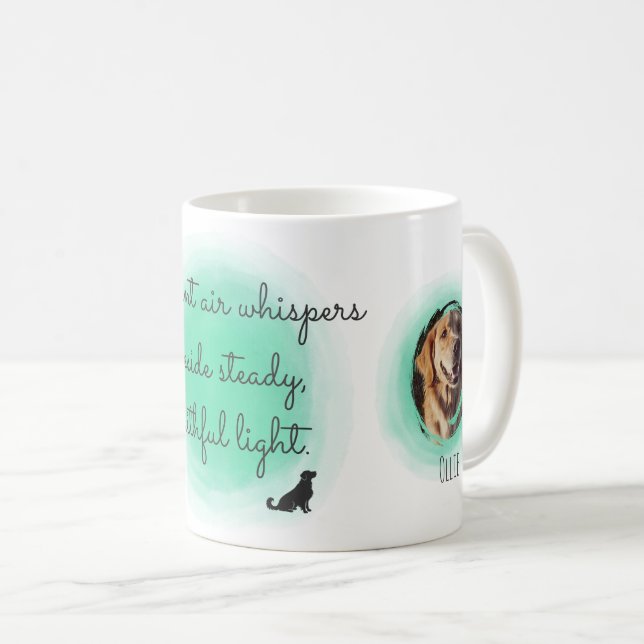 Mint Green Golden Retriever Personalized Photos Kaffeetasse (VorderseiteRechts)