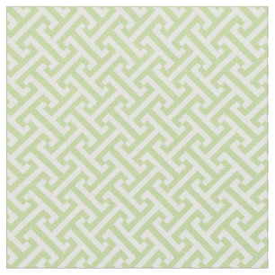 Mint Green Griechisches Schlüsselmuster Stoff