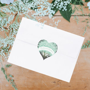 Mint Green Heart Leaf Tree Mason Jar UAWG RSVP Karte