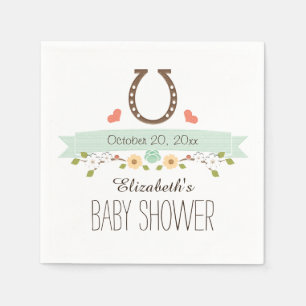 Mint Green Horseshoe Western Babydusche Serviette