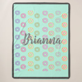 Mint Green Individuelle Name Donut Sherpa Blanket Sherpadecke
