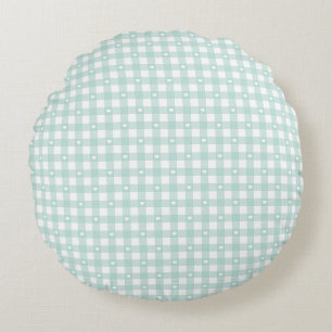 Mint Green Karos Rundes Kissen