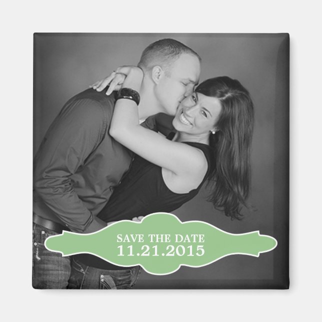 Mint Green La Bon Vie Foto Speichern Sie das Date  Magnet (Vorne)