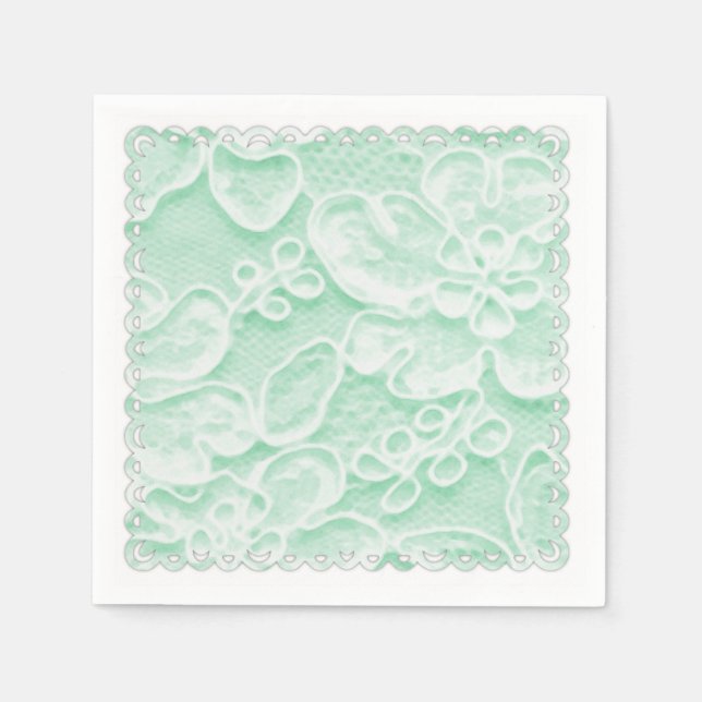 Mint Green Lace Serviette (Vorderseite)