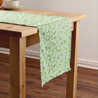 Mint Green Leafy Design Kurzer Tischläufer