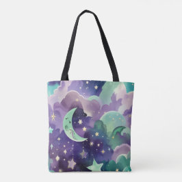 Mint Green Lilac Moon Calm Aesthetic Tasche