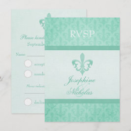 Mint green Lilie formale Hochzeit RSVP Einladung