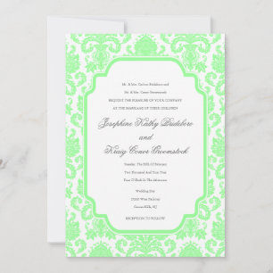 Mint Green Mariage Damask Design Invitation person