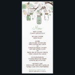 Mint Green Mason Jars Wedding Menu Card Menükarte<br><div class="desc">Whimsikale Menükarte mit hängenden Maurergläsern,  Blume und Liebhabern. Das ist Teil einer Hochzeitssuite. Matching Artikel sind in meinem Geschäft verfügbar.</div>