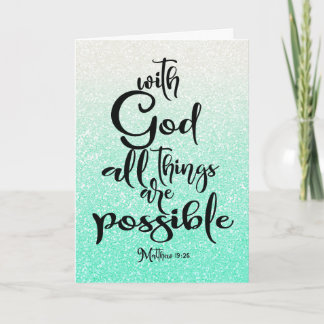 Mint Green Matthew 19:26 Alle Dinge sind möglich Karte