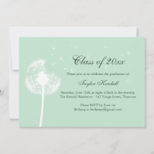 Mint Green Meilleurs voeux Graduation Invitation