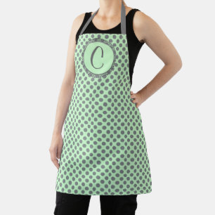 Mint Green mit Grey Polka Dots-Monogram STaylor Schürze