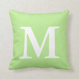 Mint Green Mit Monogramm MThrow Kissen