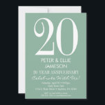 Mint Green Modern Simple Anniversary Einladungen<br><div class="desc">Eine schlichte und moderne Einladung zum Jubiläum in Pfefferminzgrün und Weiß. Ideal für Meilenstein-Jubiläen wie 5.,  10.,  15.,  20.,  25.,  30.,  35.,  40.,  45.,  50.,  55.,  60. ... oder jedes Jahr!</div>