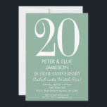 Mint Green Modern Simple Anniversary Einladungen<br><div class="desc">Eine schlichte und moderne Einladung zum Jubiläum in Pfefferminzgrün und Weiß. Ideal für Meilenstein-Jubiläen wie 5.,  10.,  15.,  20.,  25.,  30.,  35.,  40.,  45.,  50.,  55.,  60. ... oder jedes Jahr!</div>