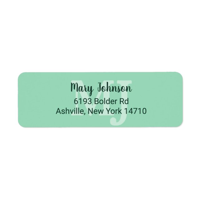 Mint Green Monogram 2 zwei Buchstaben Initials Mod (Vorne)