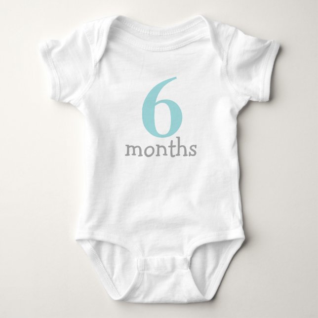 Mint Green Monthly Baby Strampler (Vorderseite)