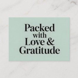 Mint Green Packed with Love & Gratitude Begleitkarte