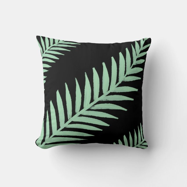 Mint Green Palm Kissen (Vorderseite)