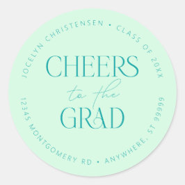 Mint Green Personalisiert Cheers an den Grad Runder Aufkleber
