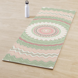 Mint Green Pink Mandala Yogamatte