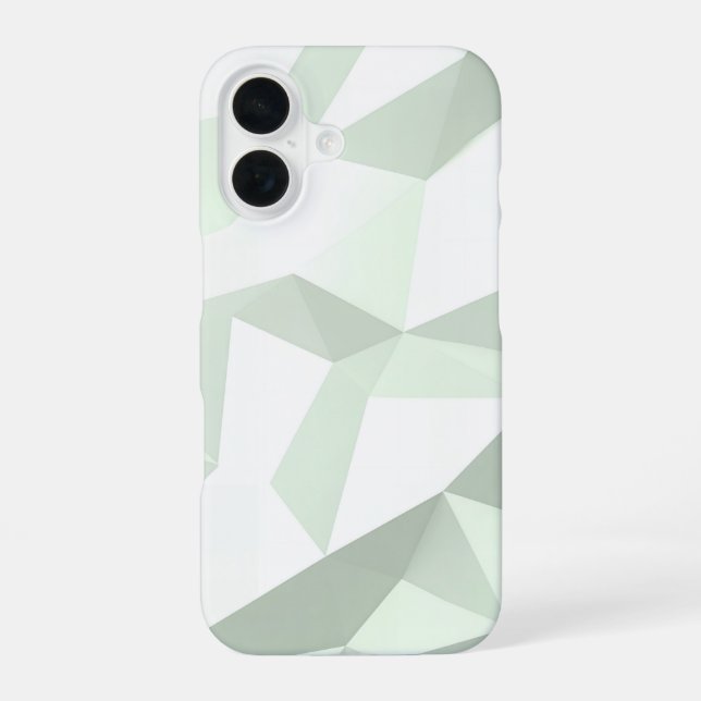 Mint Green Polygon Geometric iPhone 16 Hülle (Rückseite)