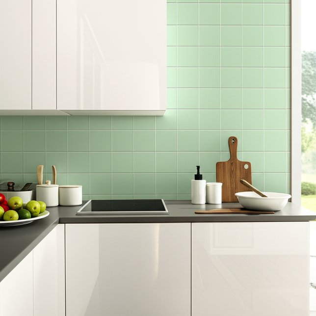 Mint Green (Retro Küche und Badezimmer) Quadrat Fliese (green kitchen backsplash)