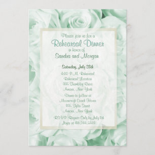 Mint Green Rose Hochzeit Probe Dinner Einladung