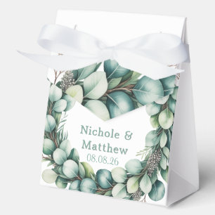 Mint Green & Sage Green Eucalyptus Wedding Geschenkschachtel