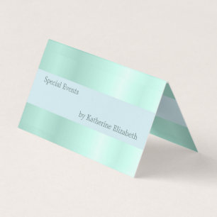 Mint Green Satin Look Minimal Elegant Beruflich Visitenkarten