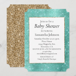 Mint Green Sparkle Einladung