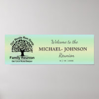Mint Green Sparkle Family Tree Wiedersehen-Banner