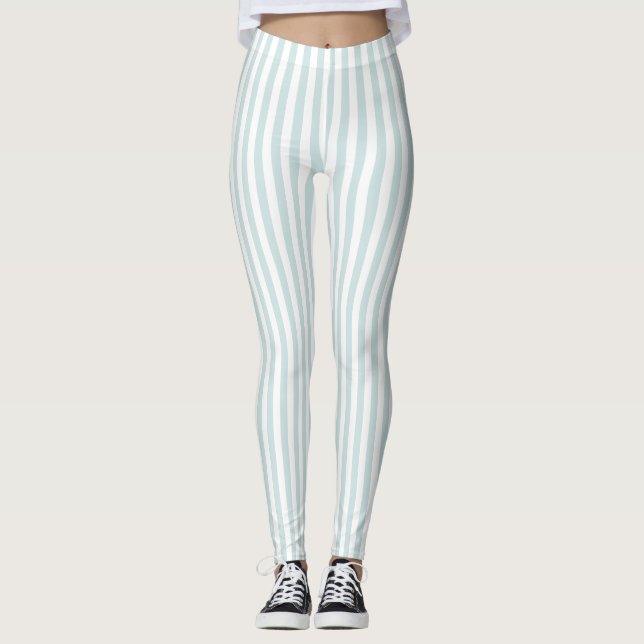 Mint Green Stripe Leggings (Vorderseite)