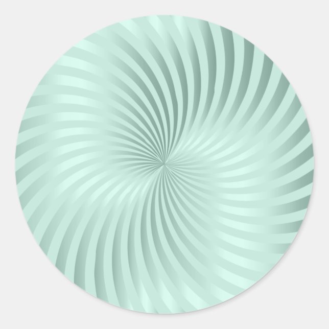 Mint Green Stripe Spiral Umschlag Aufkleber (Vorderseite)