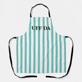 Mint Green Striped Uff Da All-Over Print Apron Schürze