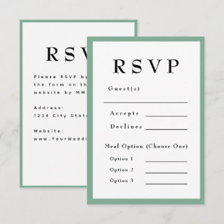 Mint Green Timeless Wedding RSVP