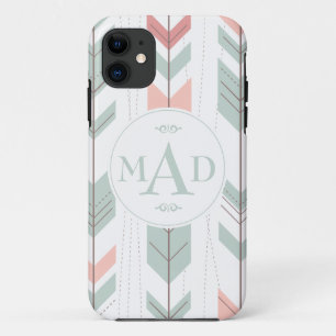 Mint Green Tribal Muster Monogram iPhone 5 Fall Case-Mate iPhone Hülle