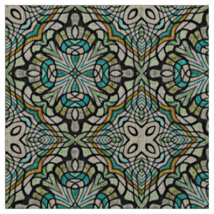 Mint Green Türkise Retro Nouveau Deko Muster Stoff
