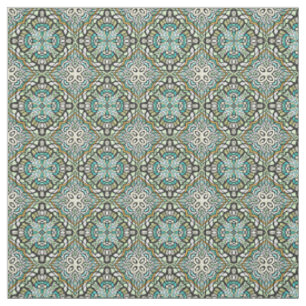 Mint Green Türkise Retro Nouveau Deko Muster Stoff