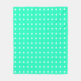 Mint Green und White Polka Dots Fleecedecke