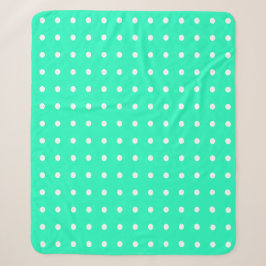 Mint Green und White Polka Dots Sherpadecke