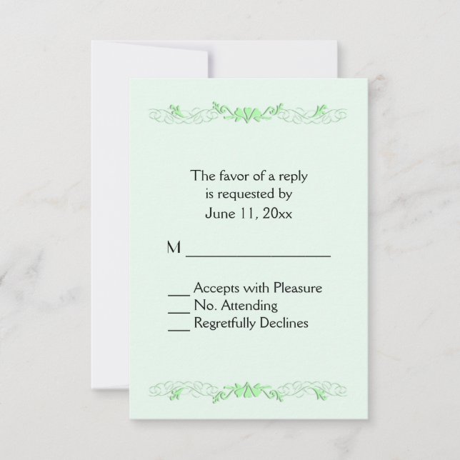Mint Green Vine UAWG RSVP Karte (Vorderseite)