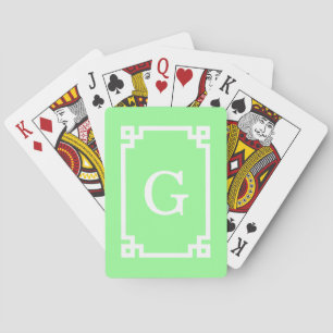 Mint Green, was griechischer Schlüsselrahmen #2 In Spielkarten