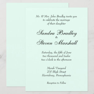 Mint Green Wedding Einladung