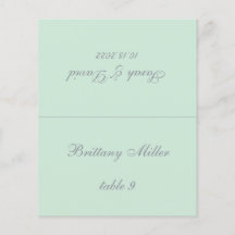 Mint Green Wedding Platzkarte - Gast Name