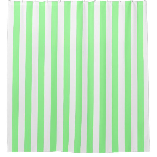 Mint Green White Stripe NL #0 Duschvorhang (Vorderseite)