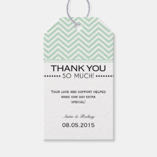 Mint Green White Zickzack Wedding Danke Tags Geschenkanhänger