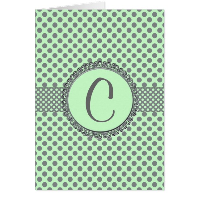 Mint Green With Grey Polka Dots-Monogram STaylor (Vorne)