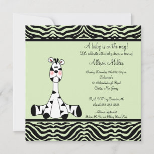 Mint Green Zebra Neutral Baby Dusche Einladung