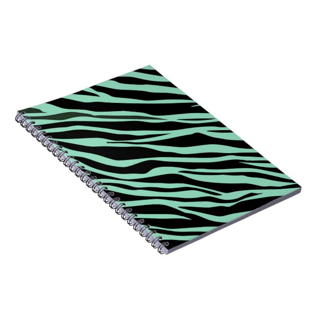 Mint Green Zebra Striping Notizblock (Rechte Seite)